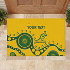 Custom Australia Rugby Rubber Doormat Go Wallaroos 2024 Pacific Aboriginal Art