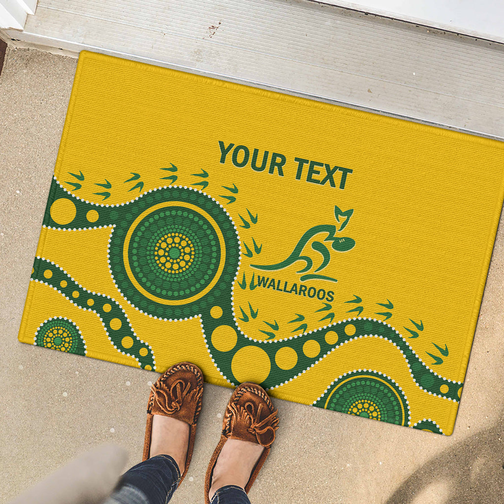 Custom Australia Rugby Rubber Doormat Go Wallaroos 2024 Pacific Aboriginal Art