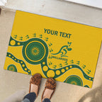 Custom Australia Rugby Rubber Doormat Go Wallaroos 2024 Pacific Aboriginal Art