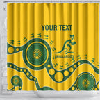 Custom Australia Rugby Shower Curtain Go Wallaroos 2024 Pacific Aboriginal Art
