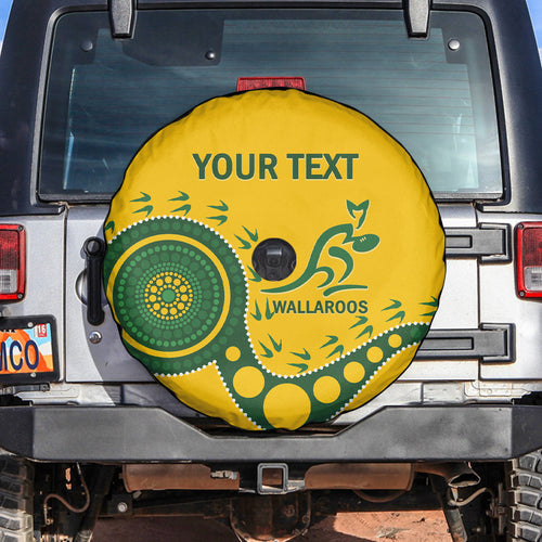 Custom Australia Rugby Spare Tire Cover Go Wallaroos 2024 Pacific Aboriginal Art
