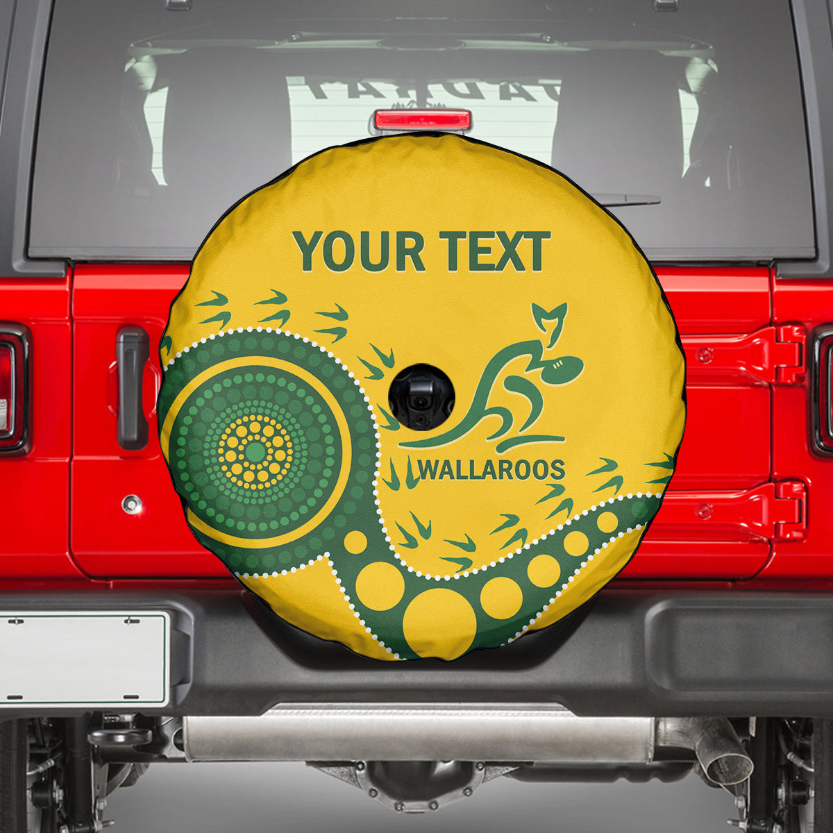 Custom Australia Rugby Spare Tire Cover Go Wallaroos 2024 Pacific Aboriginal Art