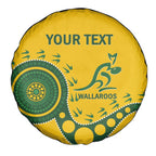 Custom Australia Rugby Spare Tire Cover Go Wallaroos 2024 Pacific Aboriginal Art