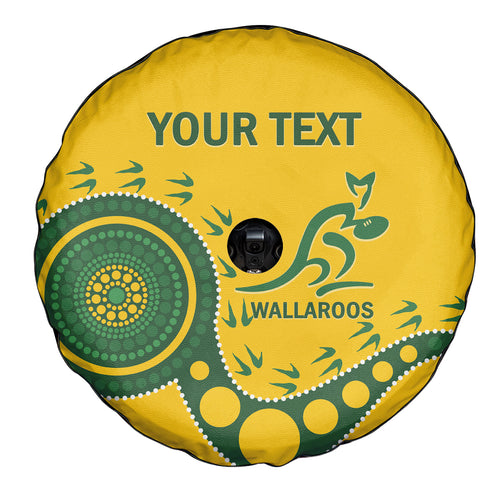 Custom Australia Rugby Spare Tire Cover Go Wallaroos 2024 Pacific Aboriginal Art