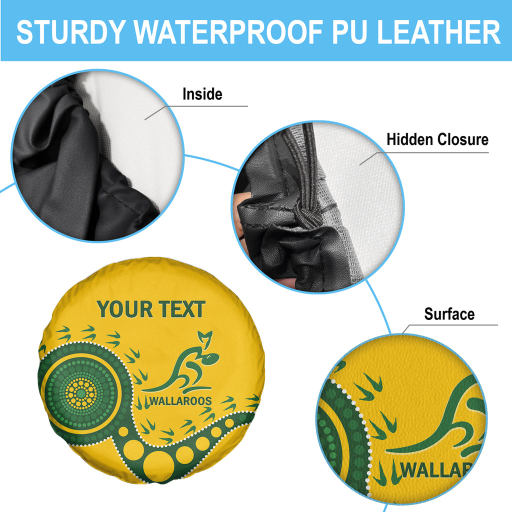 Custom Australia Rugby Spare Tire Cover Go Wallaroos 2024 Pacific Aboriginal Art