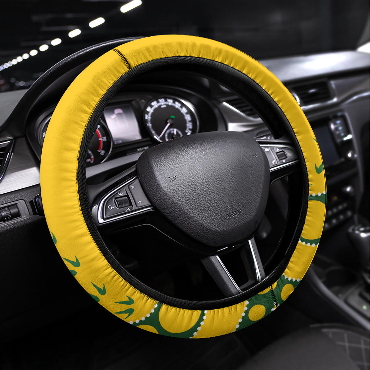 Australia Rugby Steering Wheel Cover Go Wallaroos 2024 Pacific Aboriginal Art
