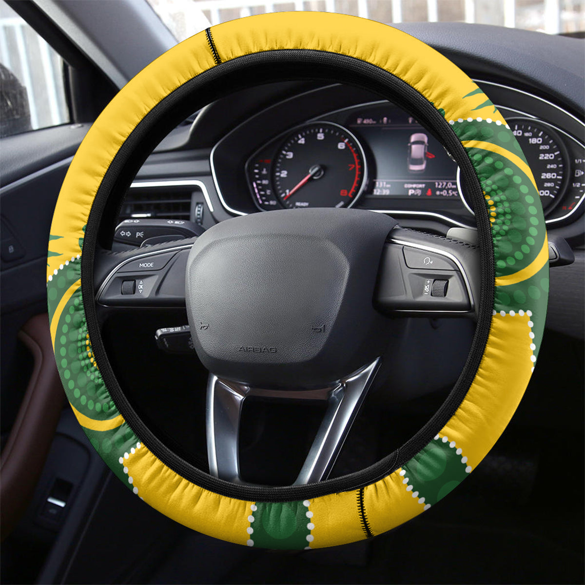 Australia Rugby Steering Wheel Cover Go Wallaroos 2024 Pacific Aboriginal Art
