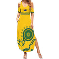 Custom Australia Rugby Summer Maxi Dress Go Wallaroos 2024 Pacific Aboriginal Art