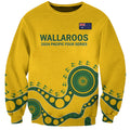 Custom Australia Rugby Sweatshirt Go Wallaroos 2024 Pacific Aboriginal Art