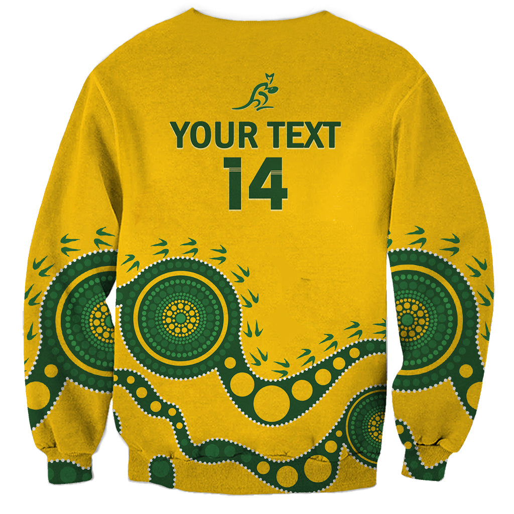 Custom Australia Rugby Sweatshirt Go Wallaroos 2024 Pacific Aboriginal Art