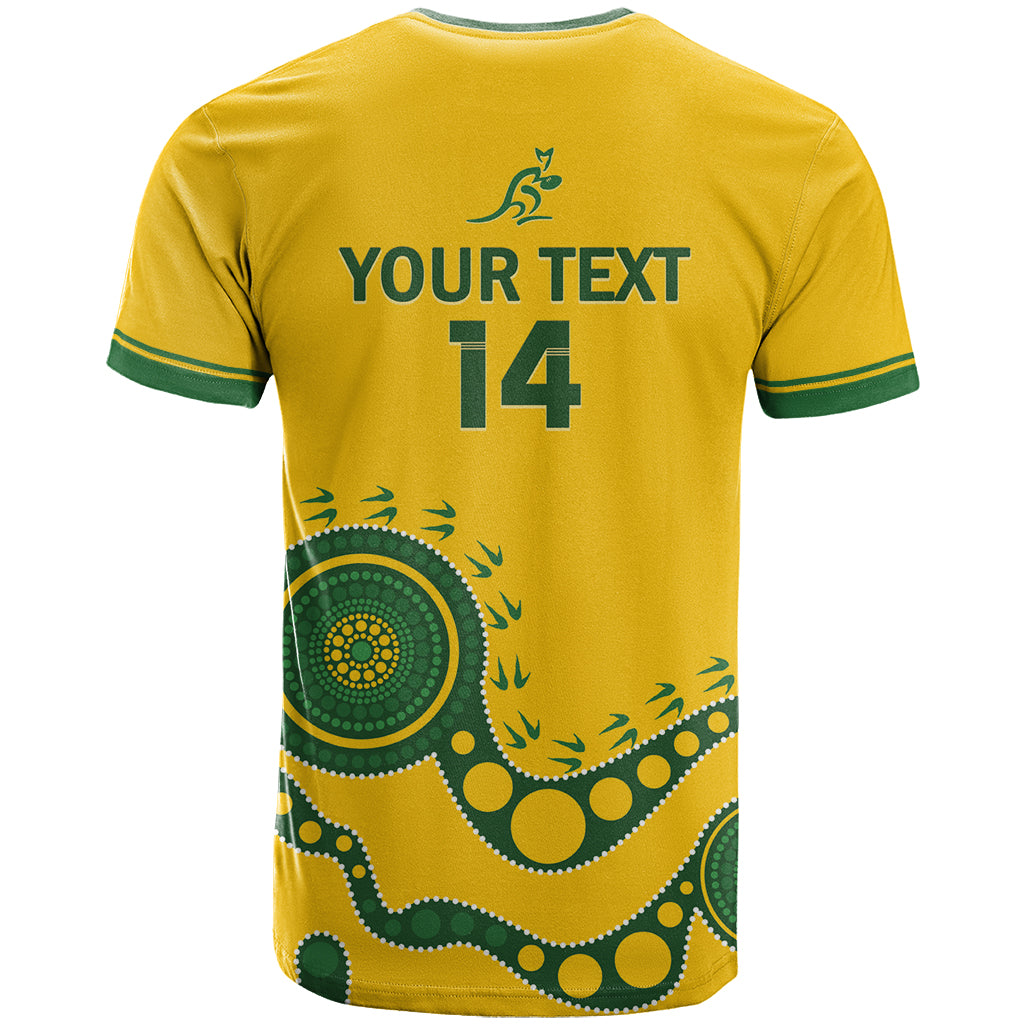 Custom Australia Rugby T Shirt Go Wallaroos 2024 Pacific Aboriginal Art