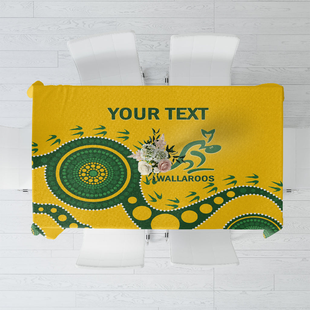 Custom Australia Rugby Tablecloth Go Wallaroos 2024 Pacific Aboriginal Art
