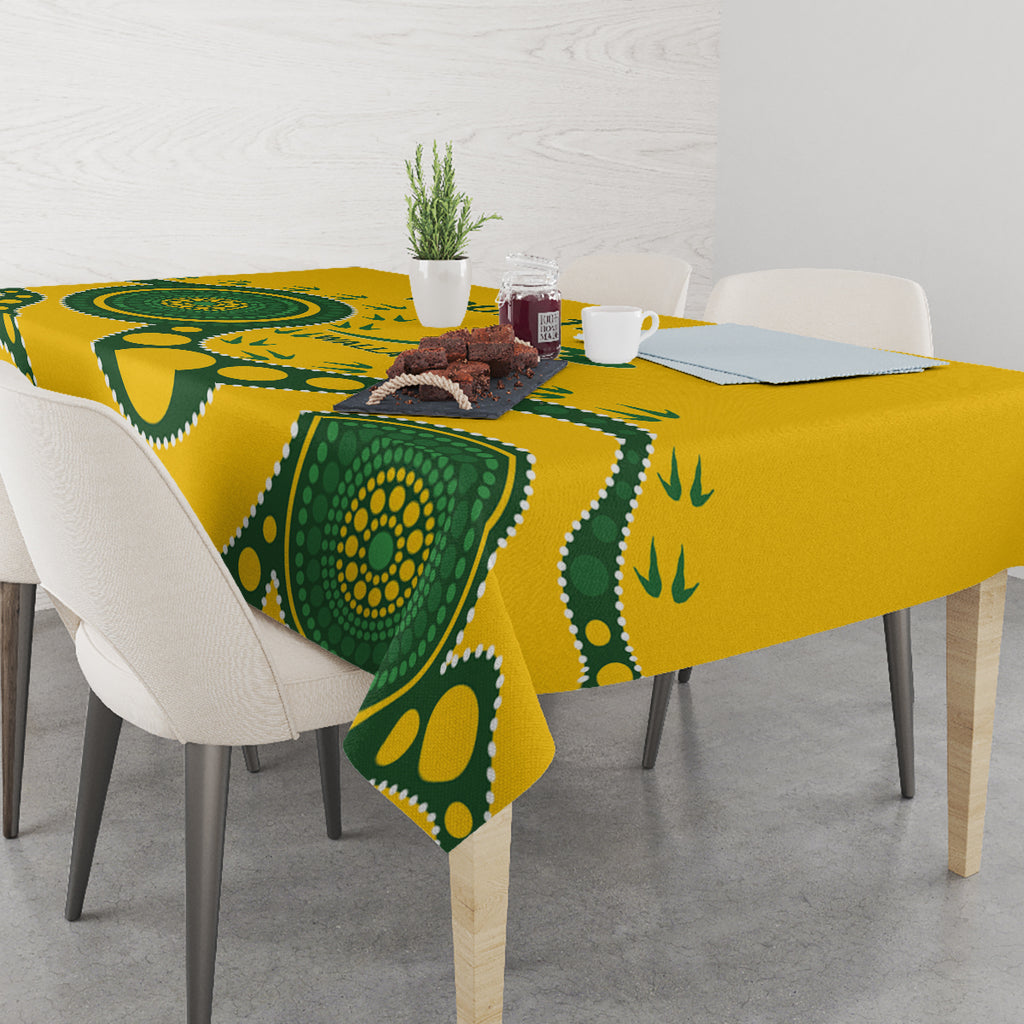 Custom Australia Rugby Tablecloth Go Wallaroos 2024 Pacific Aboriginal Art