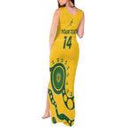 Custom Australia Rugby Tank Maxi Dress Go Wallaroos 2024 Pacific Aboriginal Art