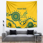 Custom Australia Rugby Tapestry Go Wallaroos 2024 Pacific Aboriginal Art
