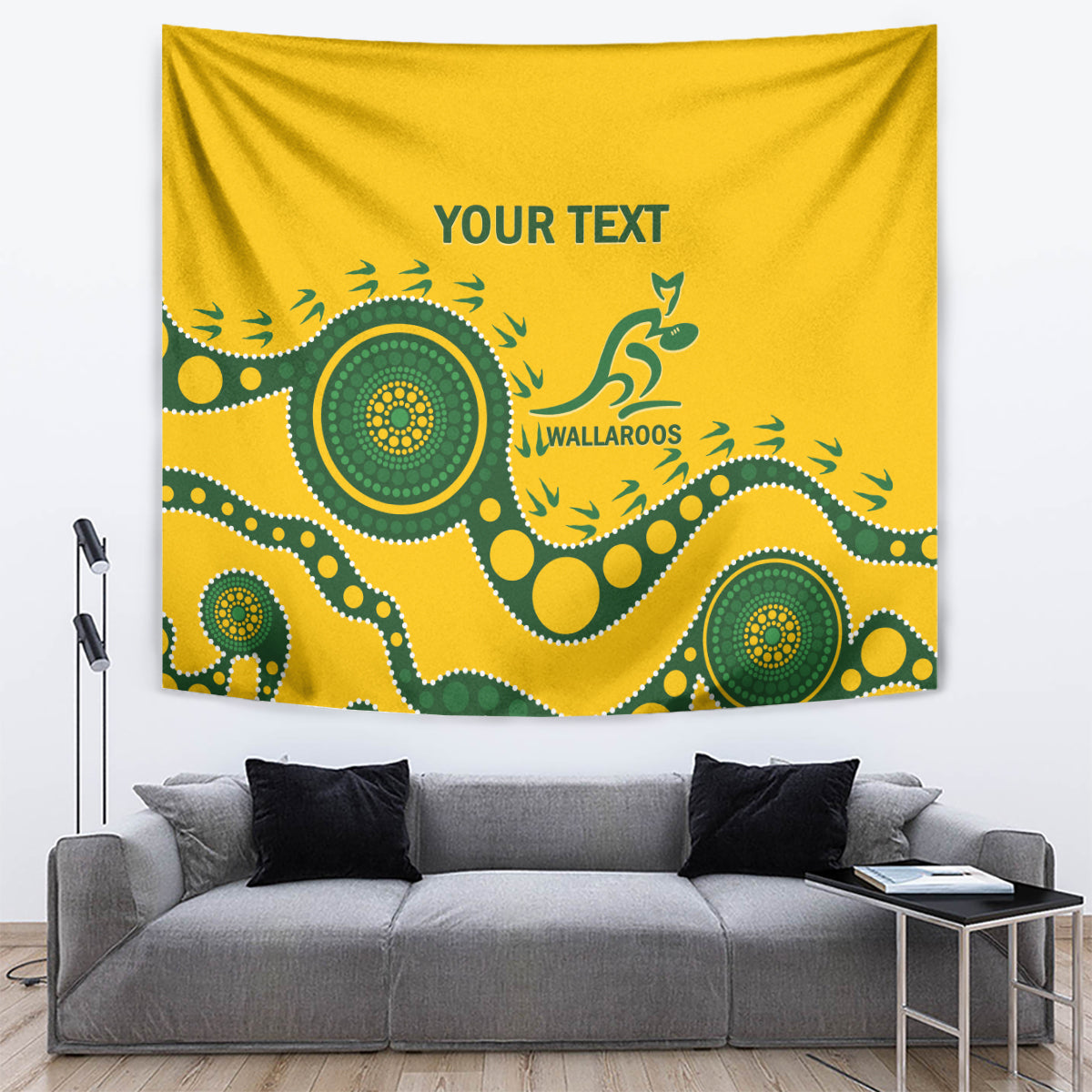 Custom Australia Rugby Tapestry Go Wallaroos 2024 Pacific Aboriginal Art