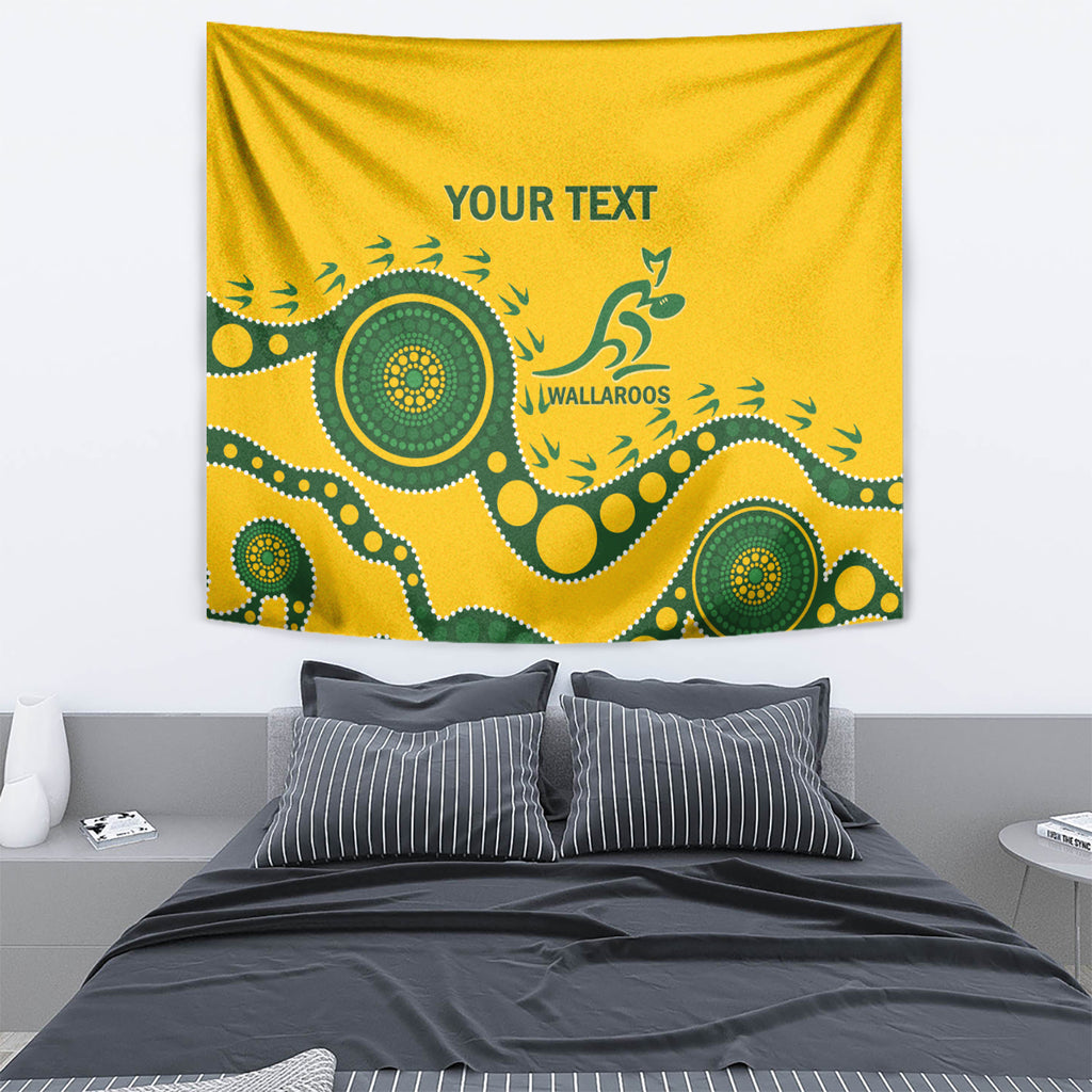 Custom Australia Rugby Tapestry Go Wallaroos 2024 Pacific Aboriginal Art