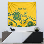 Custom Australia Rugby Tapestry Go Wallaroos 2024 Pacific Aboriginal Art