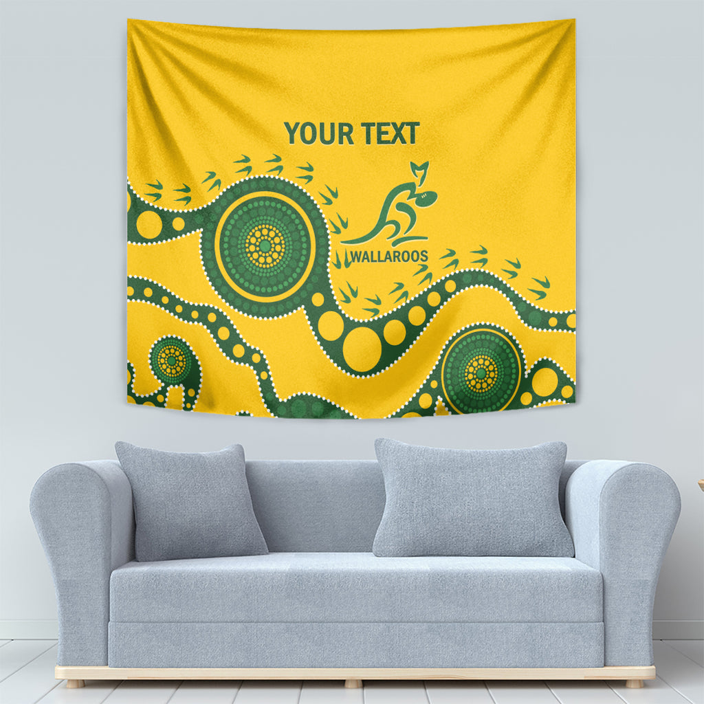 Custom Australia Rugby Tapestry Go Wallaroos 2024 Pacific Aboriginal Art
