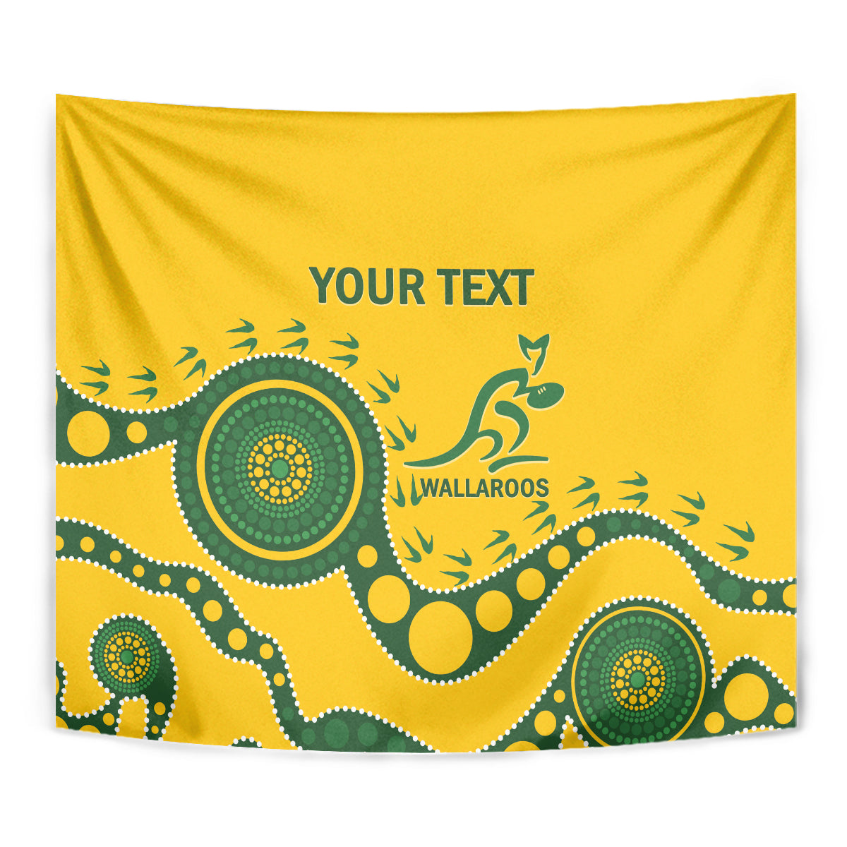 Custom Australia Rugby Tapestry Go Wallaroos 2024 Pacific Aboriginal Art