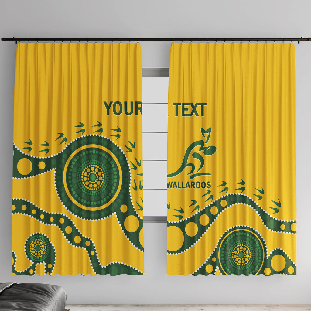 Custom Australia Rugby Window Curtain Go Wallaroos 2024 Pacific Aboriginal Art