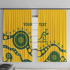 Custom Australia Rugby Window Curtain Go Wallaroos 2024 Pacific Aboriginal Art