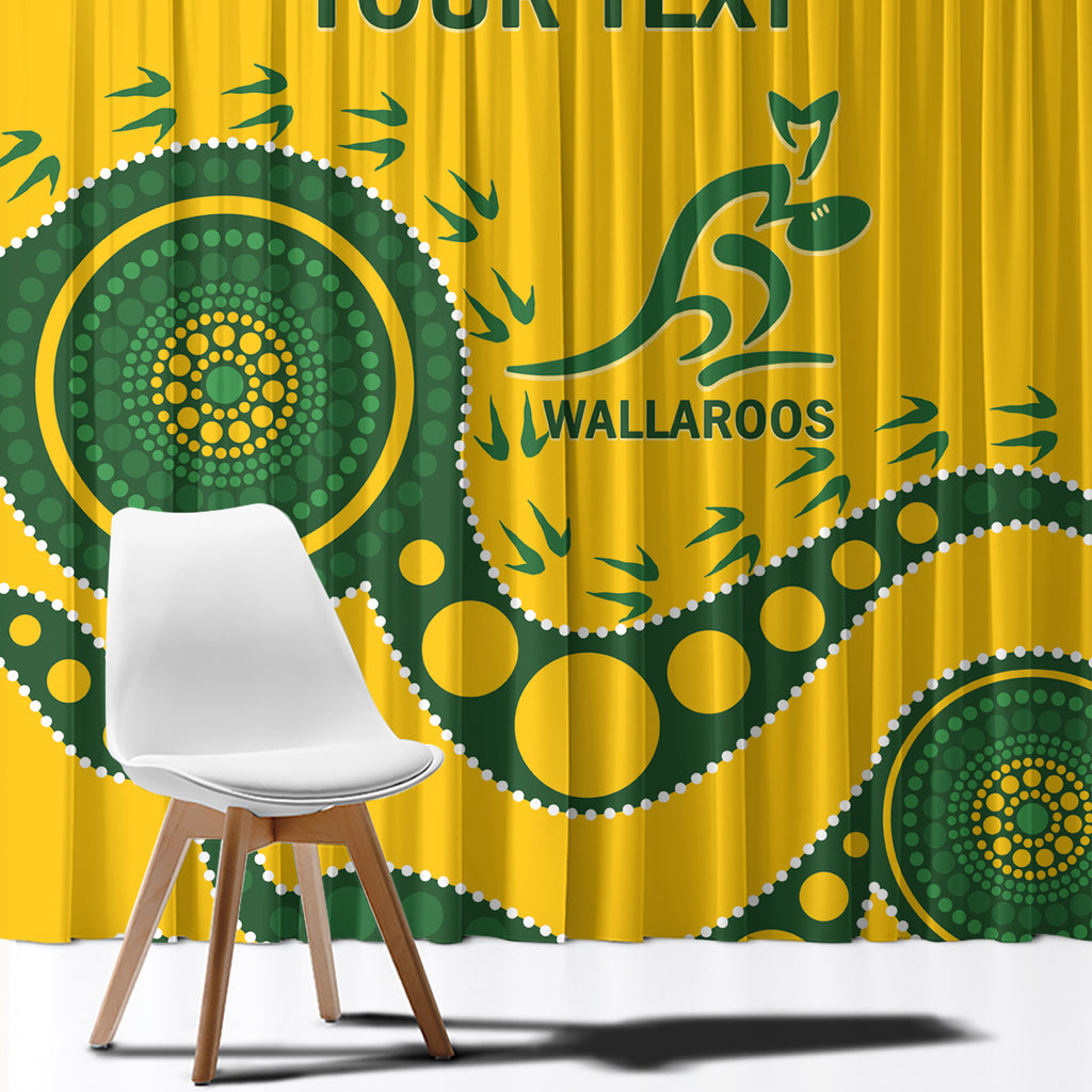 Custom Australia Rugby Window Curtain Go Wallaroos 2024 Pacific Aboriginal Art
