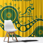 Custom Australia Rugby Window Curtain Go Wallaroos 2024 Pacific Aboriginal Art