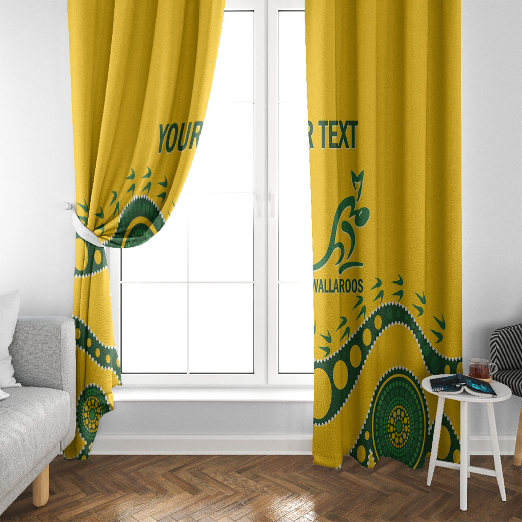 Custom Australia Rugby Window Curtain Go Wallaroos 2024 Pacific Aboriginal Art