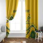 Custom Australia Rugby Window Curtain Go Wallaroos 2024 Pacific Aboriginal Art