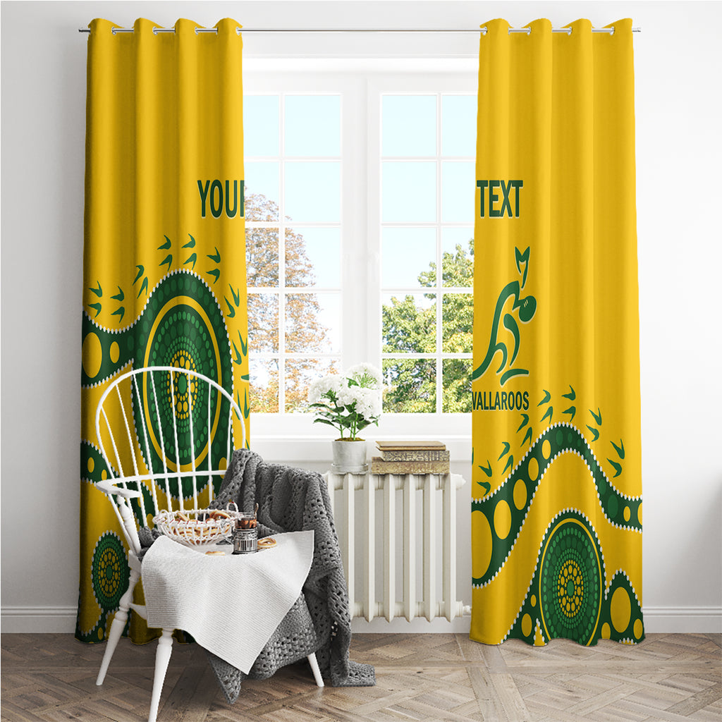 Custom Australia Rugby Window Curtain Go Wallaroos 2024 Pacific Aboriginal Art