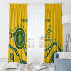 Custom Australia Rugby Window Curtain Go Wallaroos 2024 Pacific Aboriginal Art
