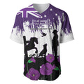 Australia Animal Heroes ANZAC Baseball Jersey Purple Poppy We Will Remember Them