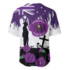 Australia Animal Heroes ANZAC Baseball Jersey Purple Poppy We Will Remember Them
