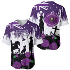 Australia Animal Heroes ANZAC Baseball Jersey Purple Poppy We Will Remember Them