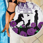 Australia Animal Heroes ANZAC Beach Blanket Purple Poppy We Will Remember Them