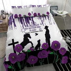 Australia Animal Heroes ANZAC Bedding Set Purple Poppy We Will Remember Them