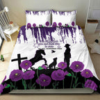 Australia Animal Heroes ANZAC Bedding Set Purple Poppy We Will Remember Them
