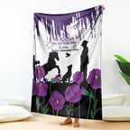 Australia Animal Heroes ANZAC Blanket Purple Poppy We Will Remember Them