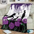 Australia Animal Heroes ANZAC Blanket Purple Poppy We Will Remember Them