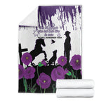 Australia Animal Heroes ANZAC Blanket Purple Poppy We Will Remember Them