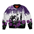 Australia Animal Heroes ANZAC Bomber Jacket Purple Poppy We Will Remember Them