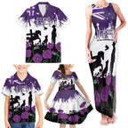 Australia Animal Heroes ANZAC Family Matching Tank Maxi Dress and Hawaiian Shirt Purple Poppy We Will Remember Them