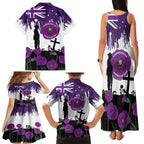 Australia Animal Heroes ANZAC Family Matching Tank Maxi Dress and Hawaiian Shirt Purple Poppy We Will Remember Them