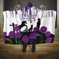 Australia Animal Heroes ANZAC Hooded Blanket Purple Poppy We Will Remember Them