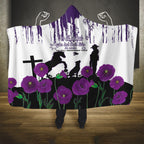 Australia Animal Heroes ANZAC Hooded Blanket Purple Poppy We Will Remember Them
