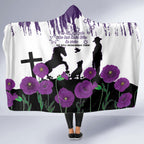 Australia Animal Heroes ANZAC Hooded Blanket Purple Poppy We Will Remember Them