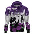 Australia Animal Heroes ANZAC Hoodie Purple Poppy We Will Remember Them