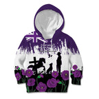 Australia Animal Heroes ANZAC Kid Hoodie Purple Poppy We Will Remember Them