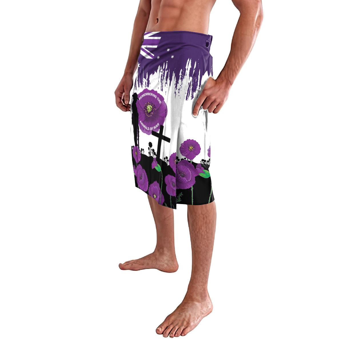 Australia Animal Heroes ANZAC Lavalava Purple Poppy We Will Remember Them